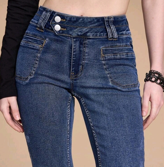 Grunge Punk Women's Simple Fashion Casual Denim Jeans - Picture 3 of 4